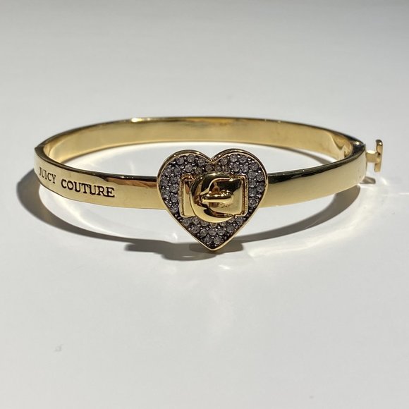 Juicy Couture Rhinestone Heart Hinged Bracelet
